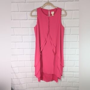 Chico's Bright Pink Drape Front Midi Dress, size 1P